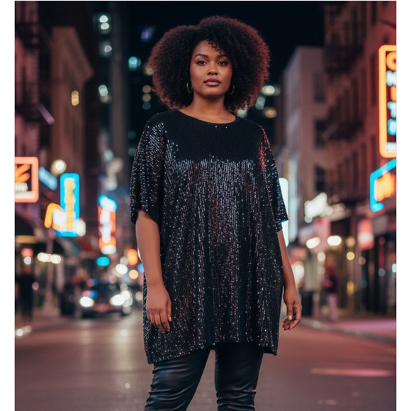 Maggie Barnes Dresses & Skirts - Maggie Barnes Black Sequin Mini Dress